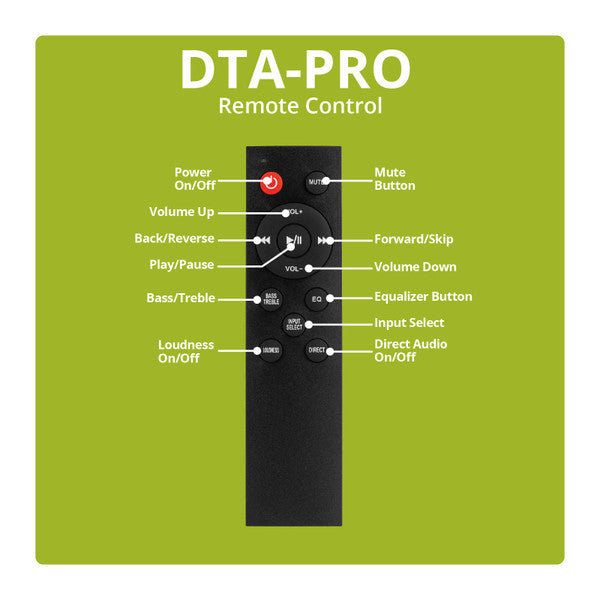 Dayton Audio DTA-PRO 100W Class D Bluetooth Amplifier with USB DAC IR Remote and Sub Output