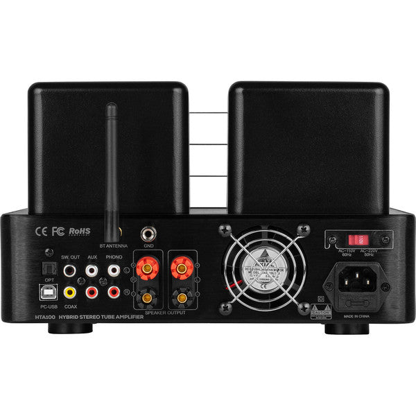 Dayton Audio HTA100 Hybrid Stereo Tube Amplifier with Bluetooth USB Aux Phono in Sub Out 100W