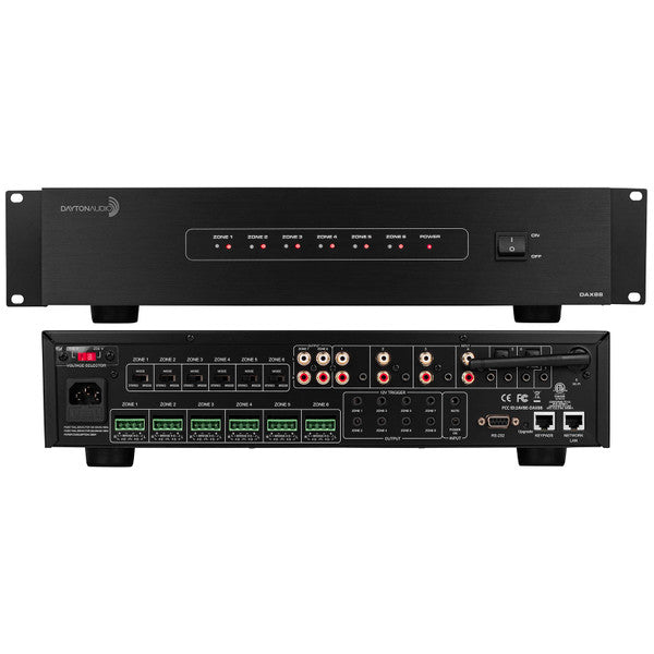 Dayton Audio DAX88 8-Source 8-Zone Distributed Audio Matrix Amplifier