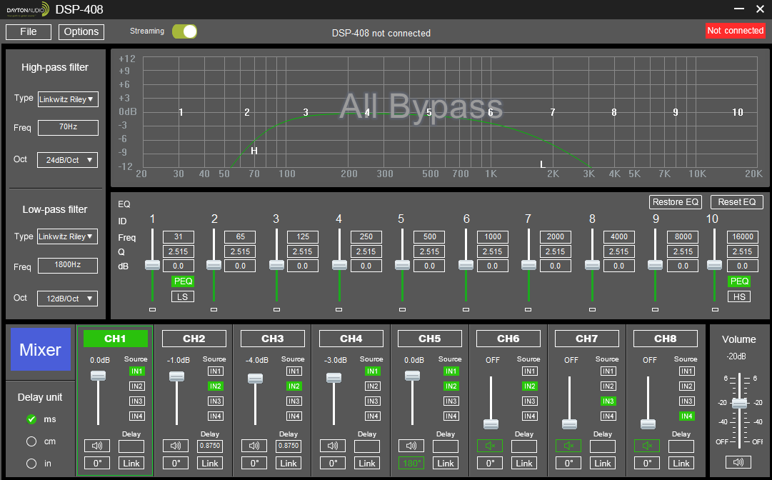 Dayton Audio DSP-408 4x8 DSP Digital Signal Processor for Home and Car Audio