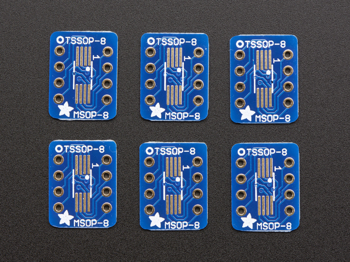 Adafruit SMT Breakout PCB for SOIC/MSOP/TSSOP - 6 Pack