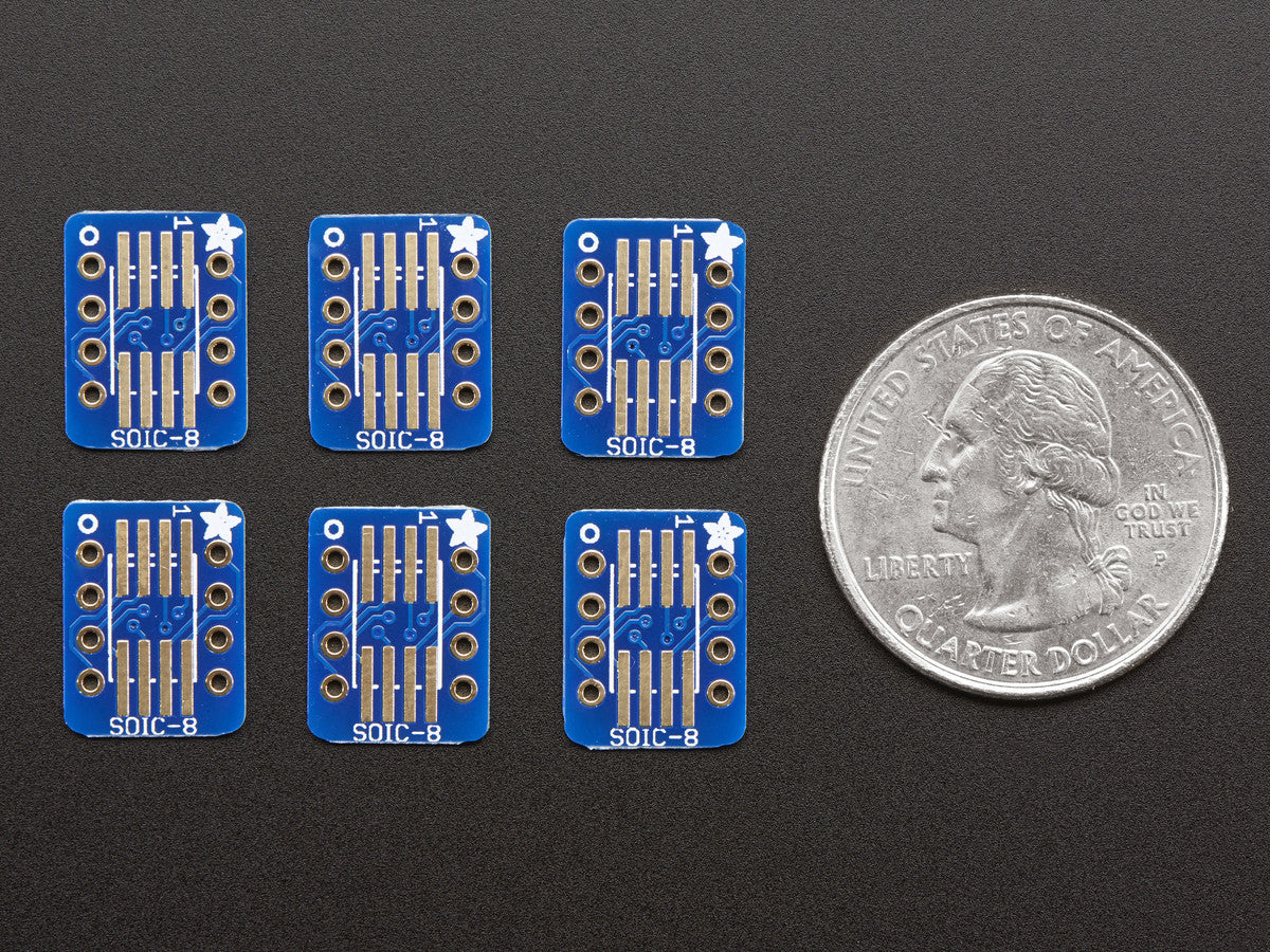Adafruit SMT Breakout PCB for SOIC/MSOP/TSSOP - 6 Pack