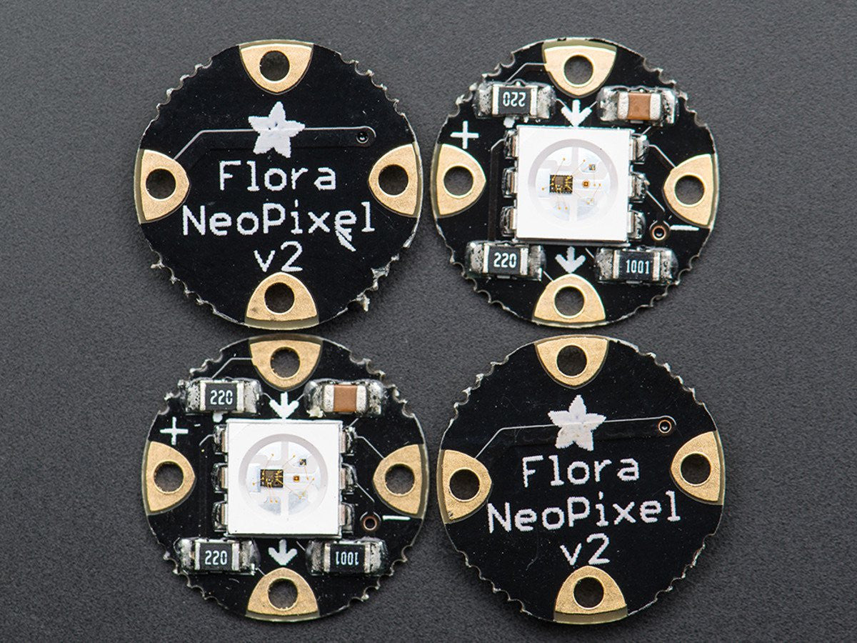 Adafruit Flora RGB Smart NeoPixel V2 - Pack of 4