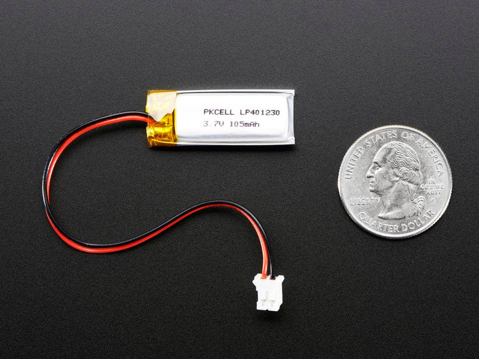 Adafruit Lithium Ion Polymer Battery 3.7V 100mAh