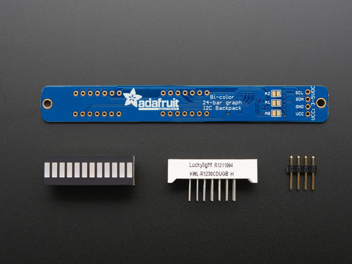 Adafruit Bi-Color (Red/Green) 24-Bar Bargraph w/I2C Backpack Kit