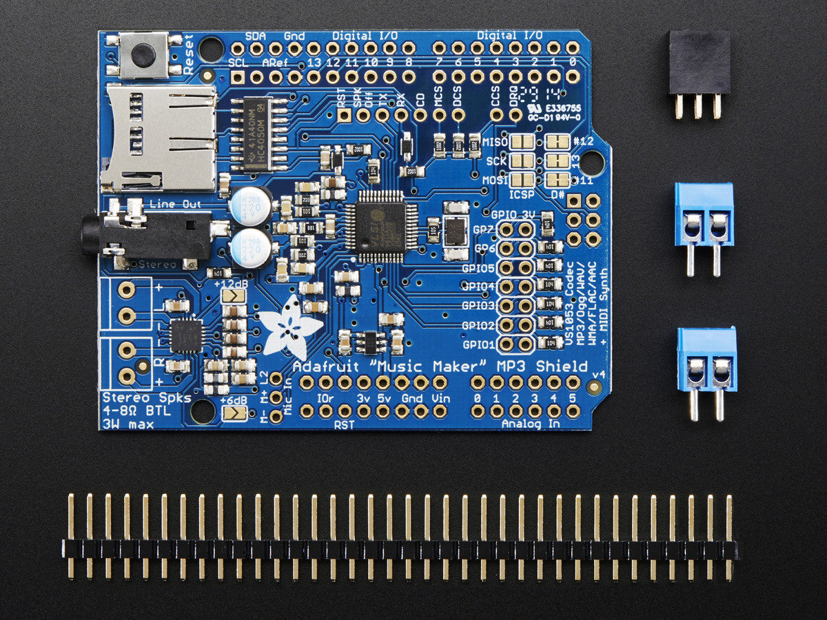 Adafruit "Music Maker" MP3 Shield for Arduino w/3W Stereo Amp