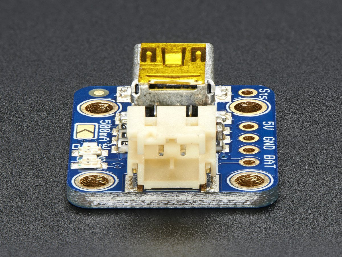 Adafruit Mini Lipo w/Mini-B USB Jack - USB LiIon/LiPoly charger - v1