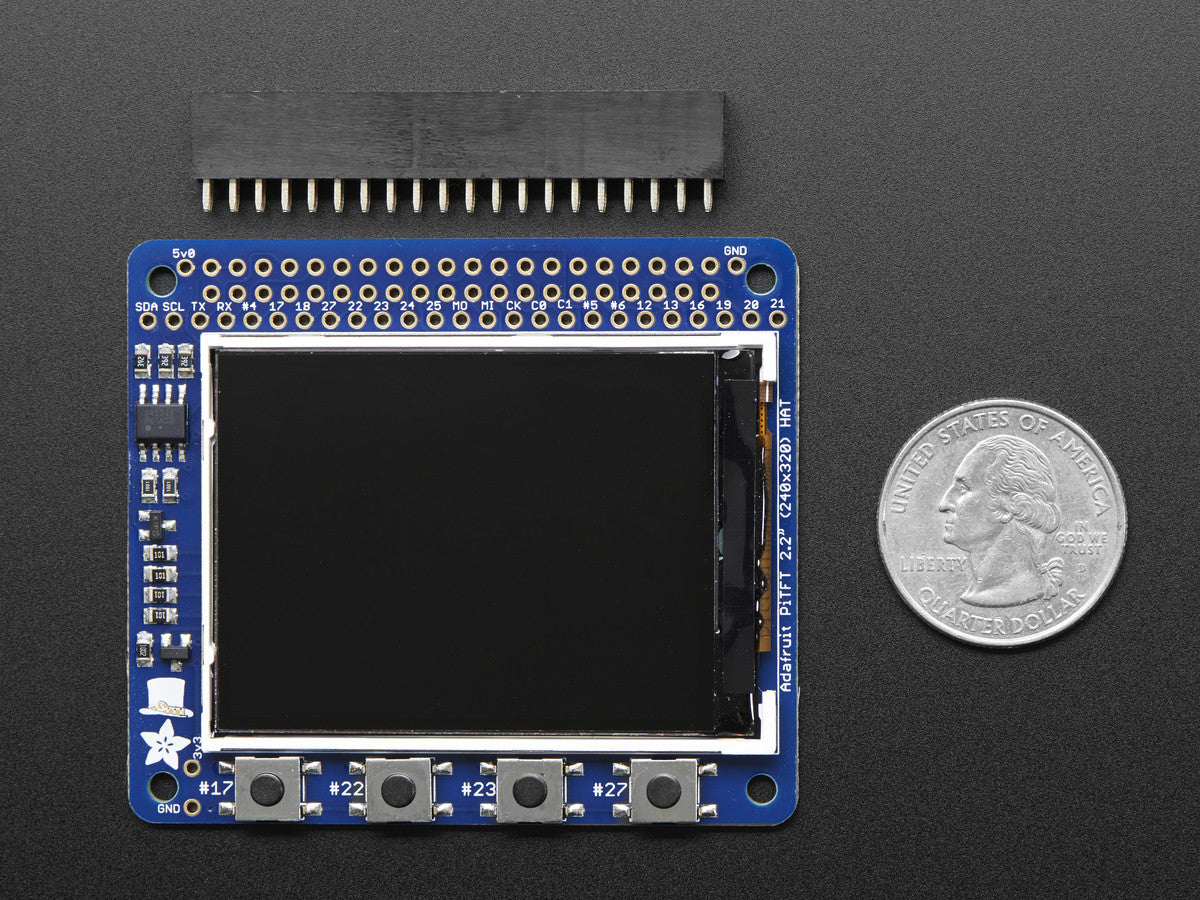 Adafruit PiTFT 2.2" HAT Mini Kit - 320x240 2.2" TFT - No Touch