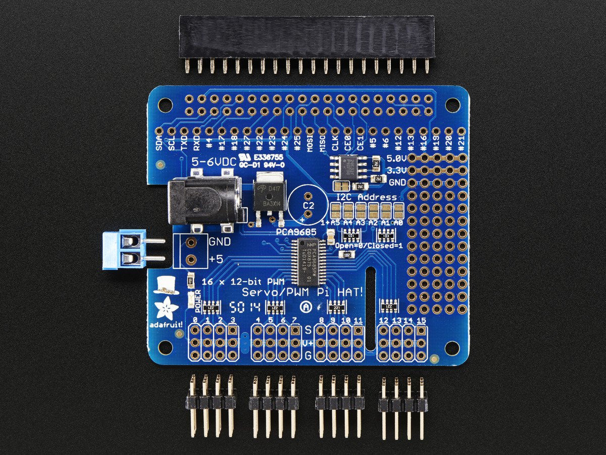 Adafruit 16-Channel PWM / Servo HAT for Raspberry Pi - Mini Kit