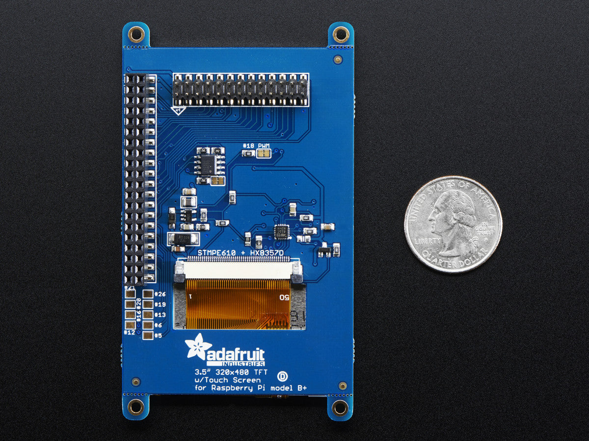 PiTFT Plus 480x320 3.5" TFT+Touchscreen for Raspberry Pi - Pi 2 and Model A+ / B+