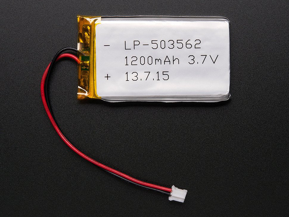 Adafruit Battery Packs Lithium Ion Polymer Battery 3.7V 1200mAh (1 piece)