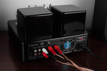 Dayton Audio HTA100BT Hybrid Stereo Tube Amplifier with Bluetooth USB Aux Phono in Sub Out 100W