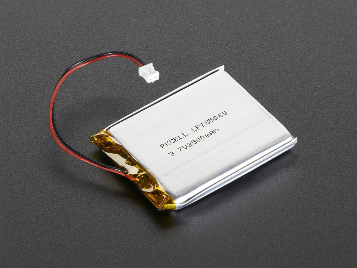 Adafruit Lithium Ion Polymer, 3.7V, 2500mAh