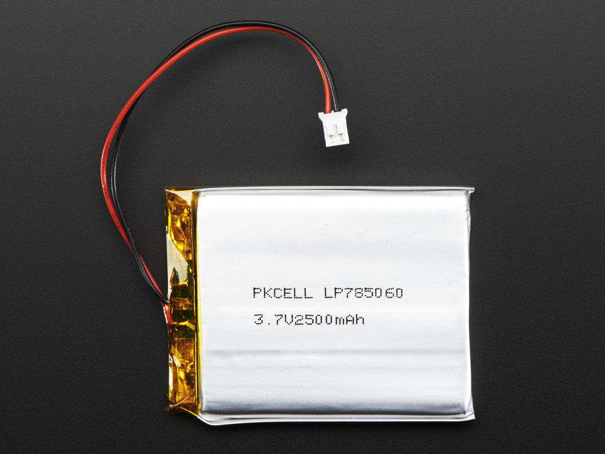 Adafruit Lithium Ion Polymer, 3.7V, 2500mAh