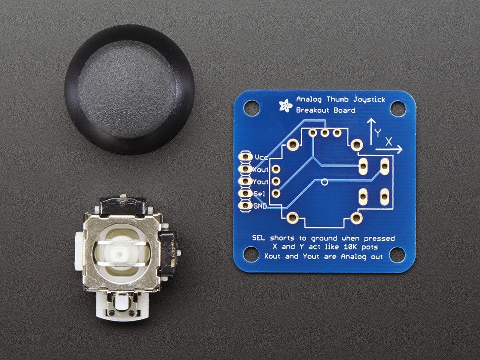 Adafruit Analog 2-axis Thumb Joystick with Select Button + Breakout Board