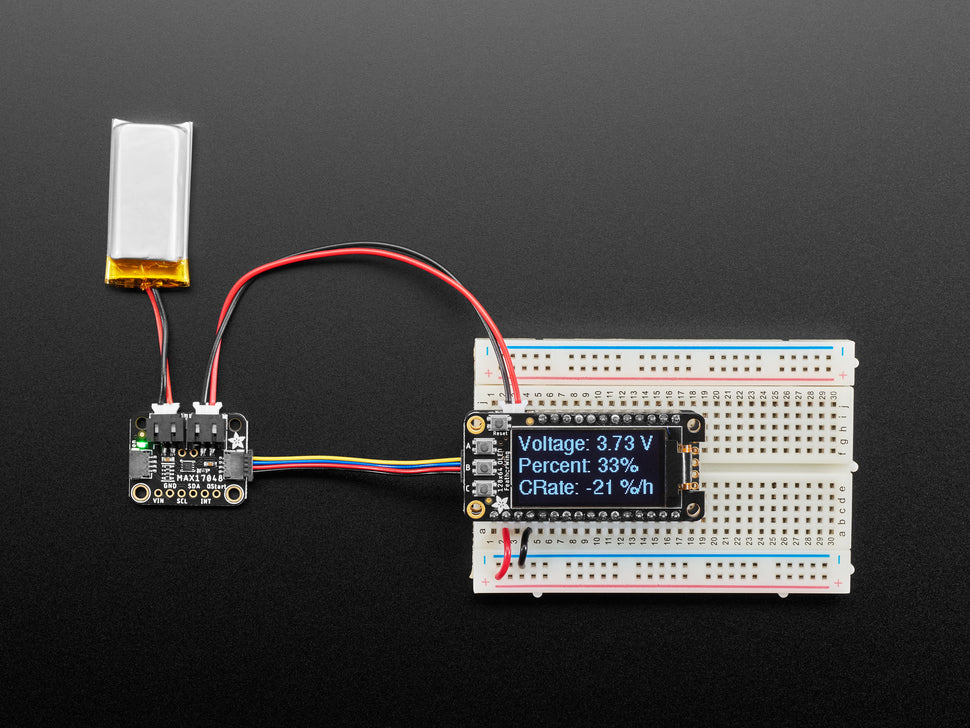Adafruit MAX17048 LiPoly/LiIon Fuel Gauge and Battery Monitor - Stemma JST PH & QT/Qwiic Ada