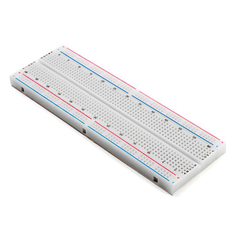 Solderless Plug-in BreadBoard, 830 tie-points, 2 Power lanes, 200PTS, 16.5 x 5.4 x 0.85 cm