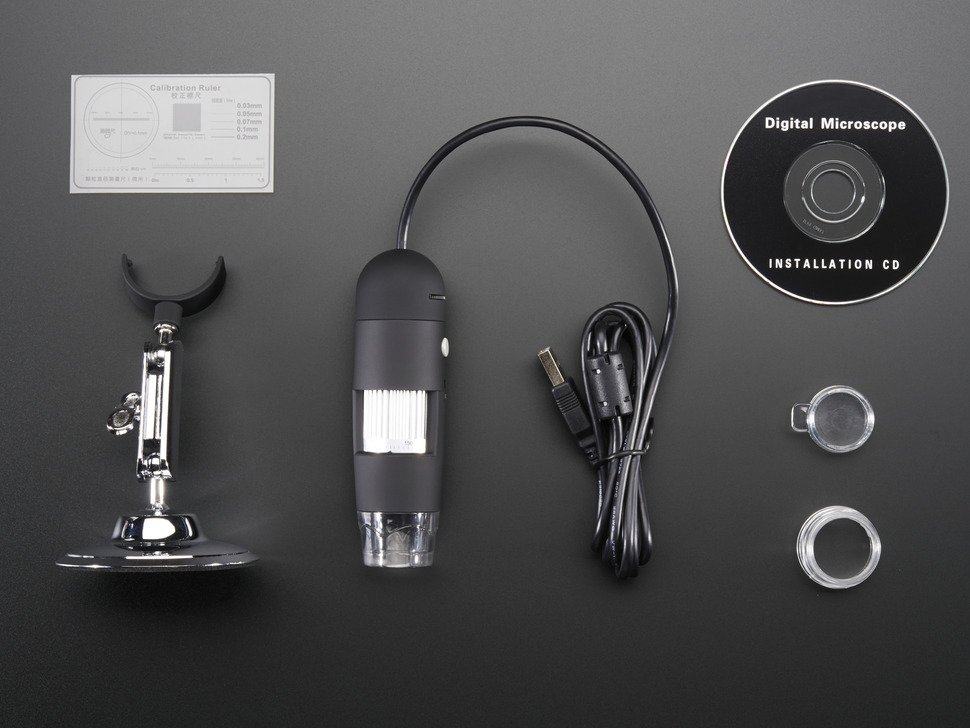 Adafruit USB Microscope - 5MP 220x / 8 LEDs