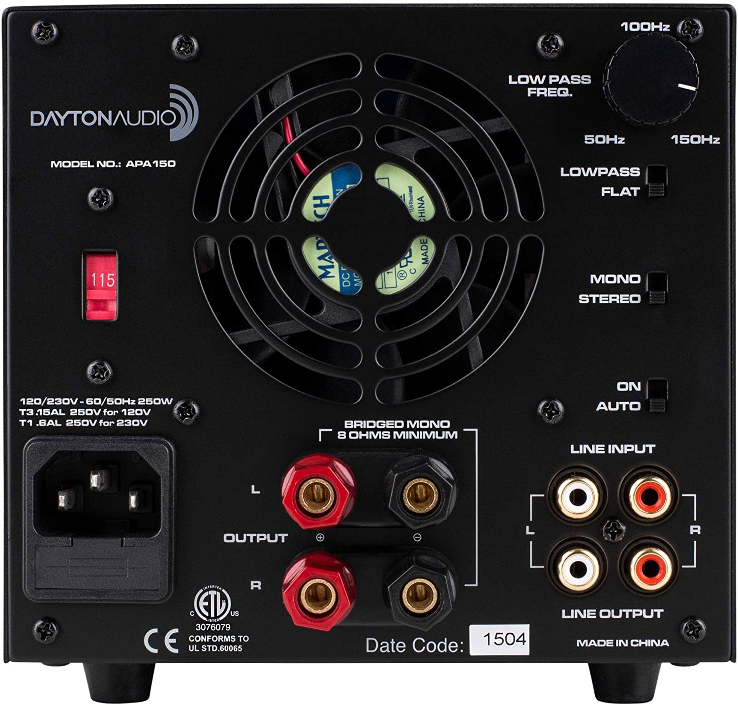 Dayton Audio APA150 150-Watts Power Amplifier (Black)