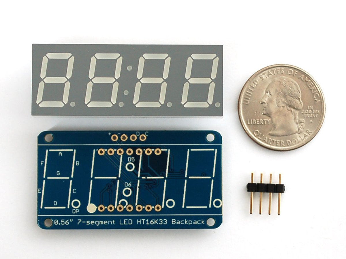 Adafruit 0.56" 4-digit 7-segment Display W/Backpack