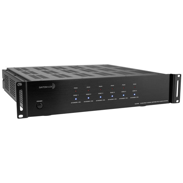 Dayton Audio DAX66 6-Source 6-Zone Distributed Whole House Audio System with Keypads 25 WPC