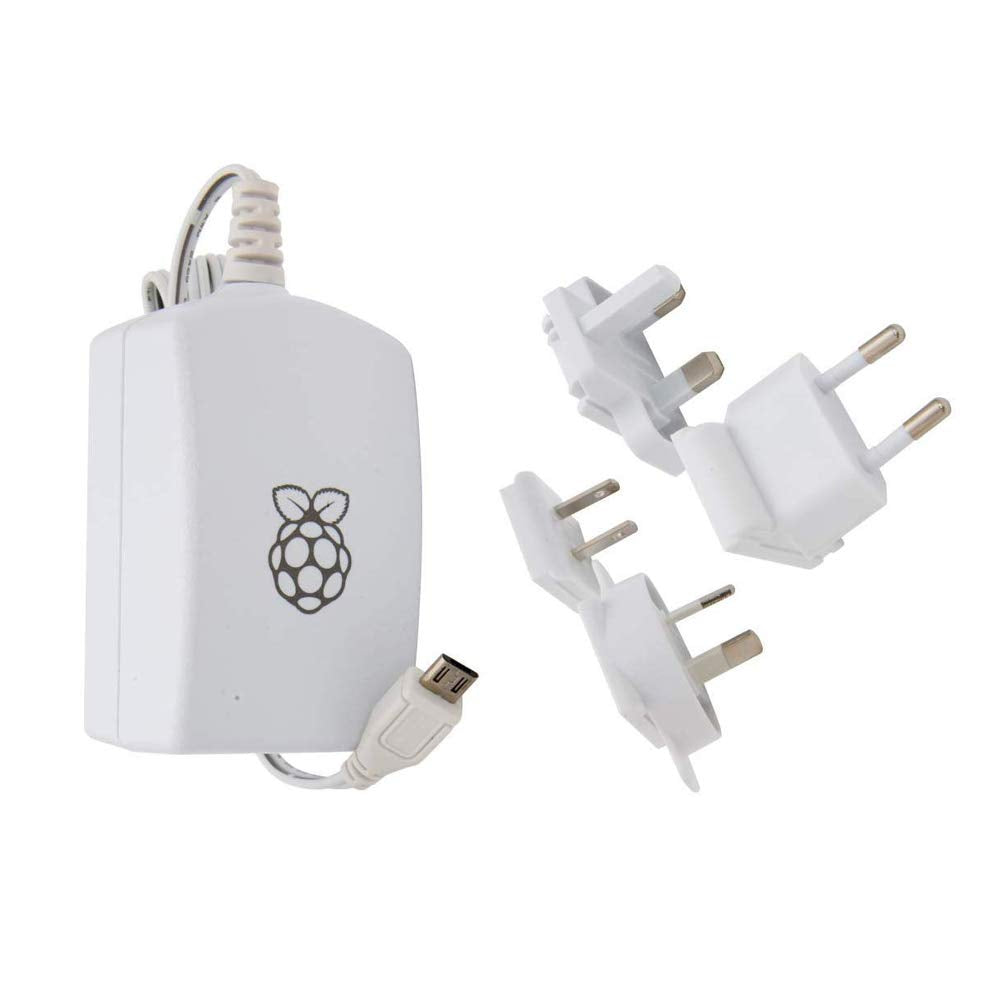 Raspberry Pi 3 Power Supply - White, Micro USB, 5.1V, 2.5A, 1.5m