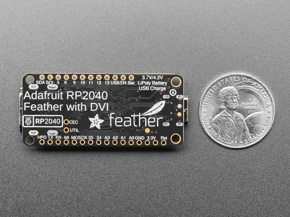 Adafruit Feather RP2040 with DVI Output Port - Works with HDMI